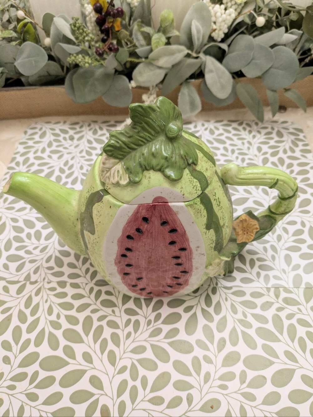 Vintage Watermelon Tea Pot Linens and Things